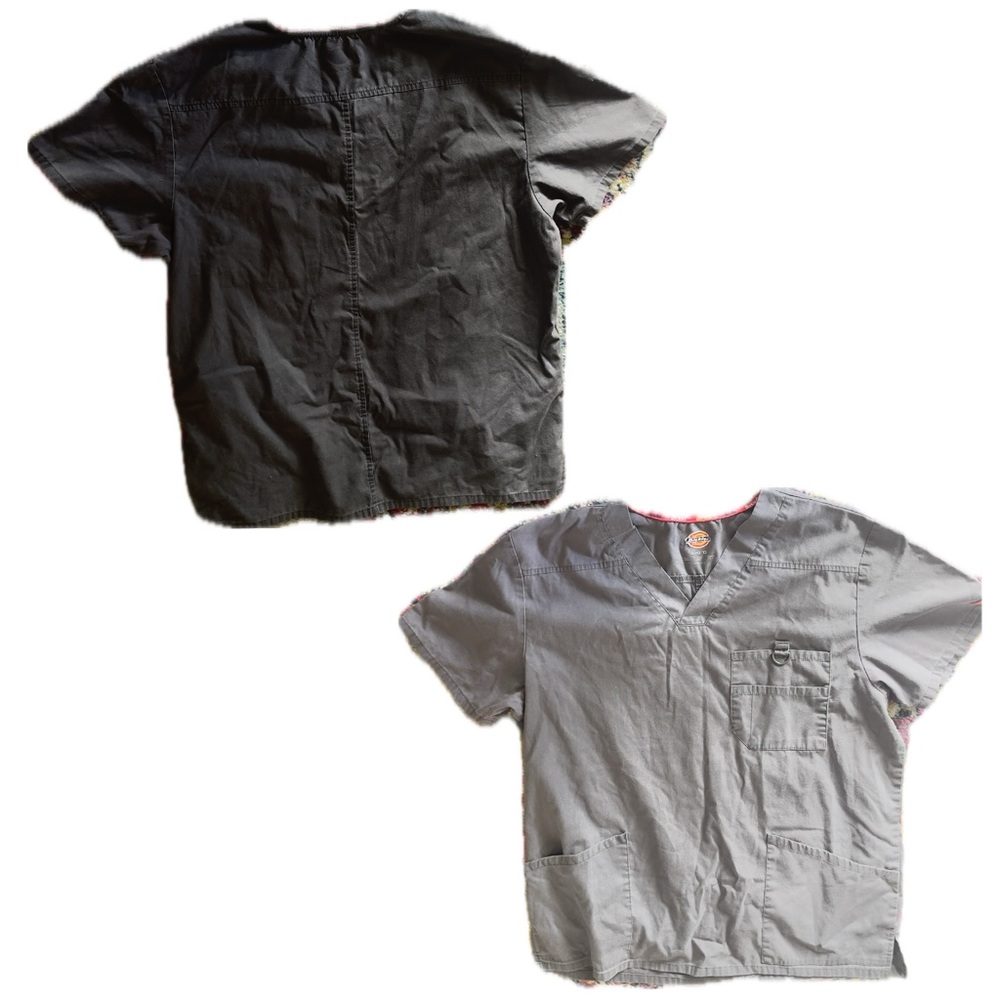 Used Large Grey Dickies scrub top
